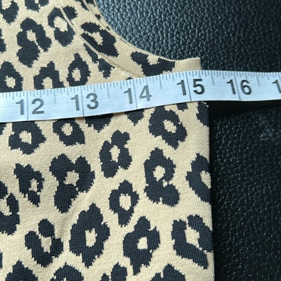 THEORY Leopard Shell Top Glossed Leopard Sleeveless stretch jersey vest Sz S NEW - Picture 8 of 9